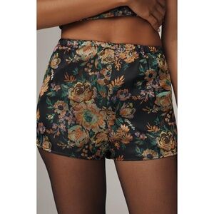 Anthropologie Black Floral Tap Shorts